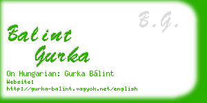 balint gurka business card